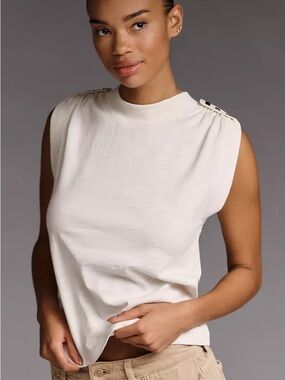 Nation Los Angeles Mikka Buttoned-Shoulder Tank NWT Womens Size Small